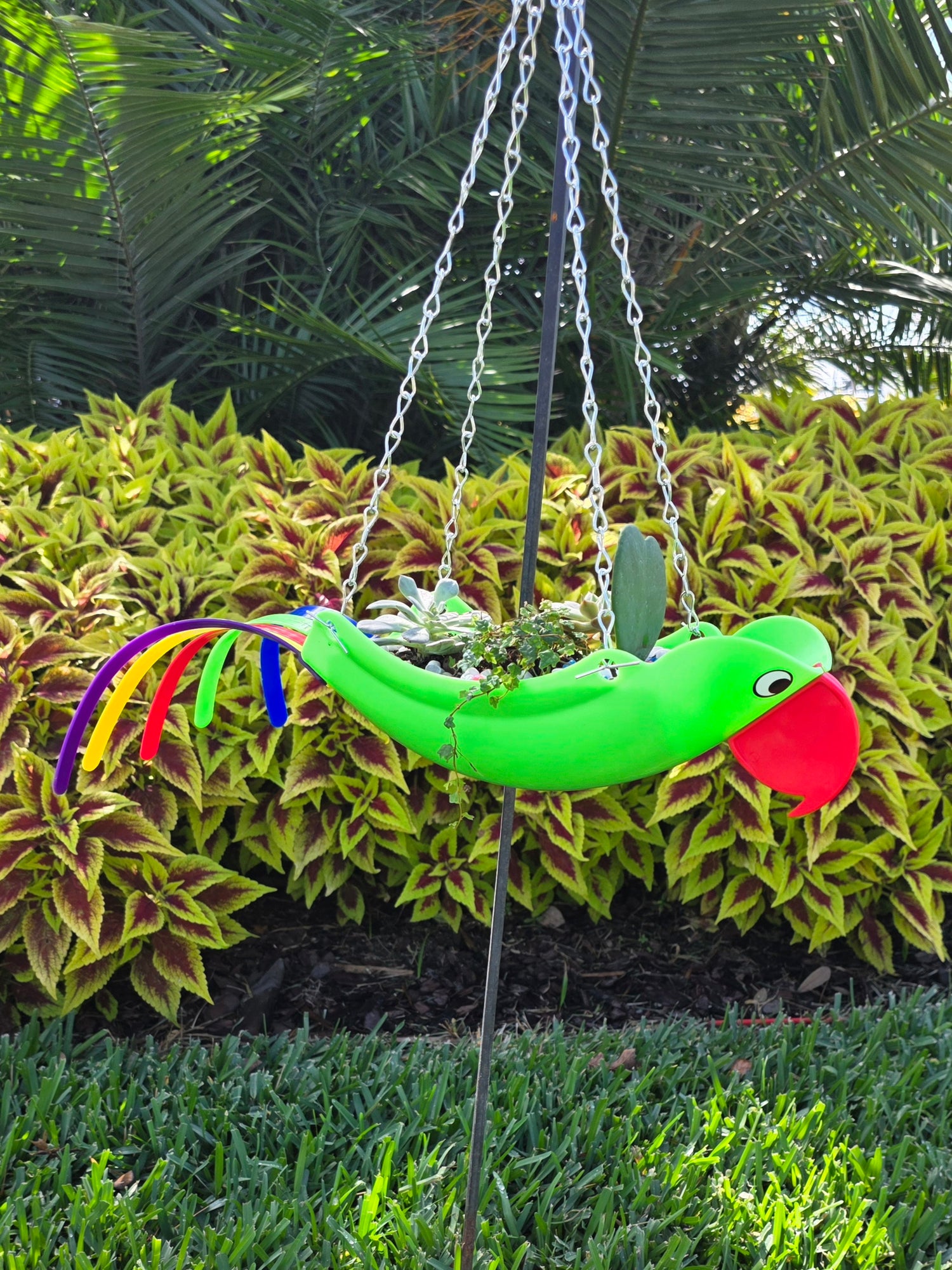 "Mini" Green Parrot Planter