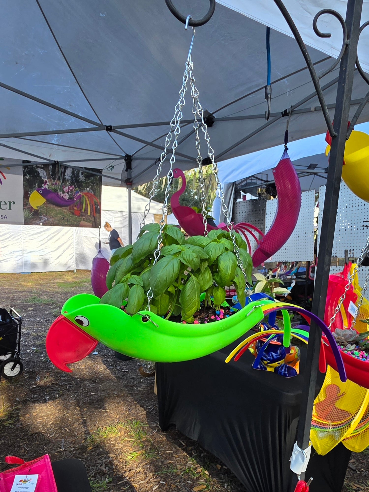 "Mini" Green Parrot Planter