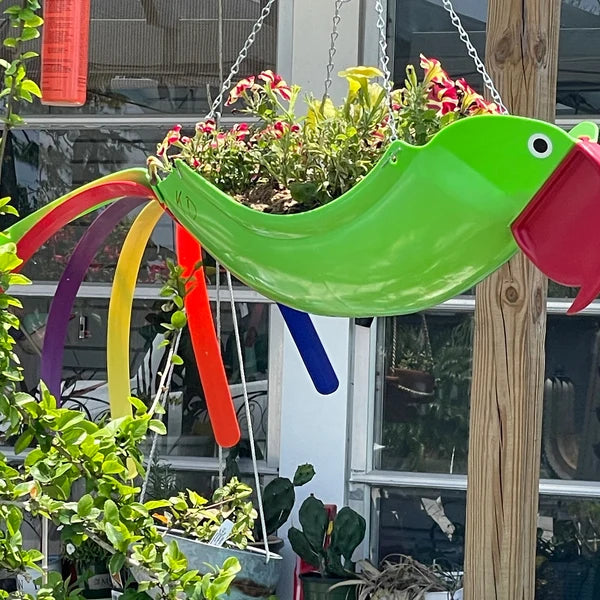 hanging parrot planter Gabby The Green Parrot – USA Planter
