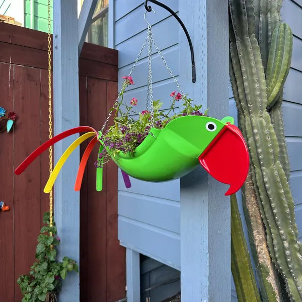 hanging parrot planter Gabby The Green Parrot – USA Planter