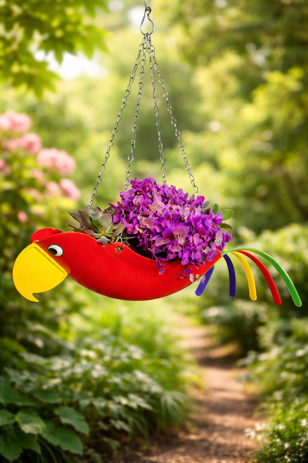plastic parrot planter Oliver The Orange Parrot – USA Planter